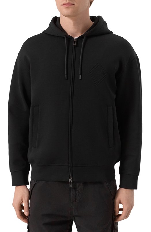 Хлопковая толстовка Emporio Armani EM001122/AF10013 Чёрный  EM001122/AF10013 Фото 3