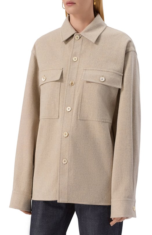 Шерстяная рубашка Jil Sander J40DL0124-J40182 Бежевый  J40DL0124-J40182 Фото 3