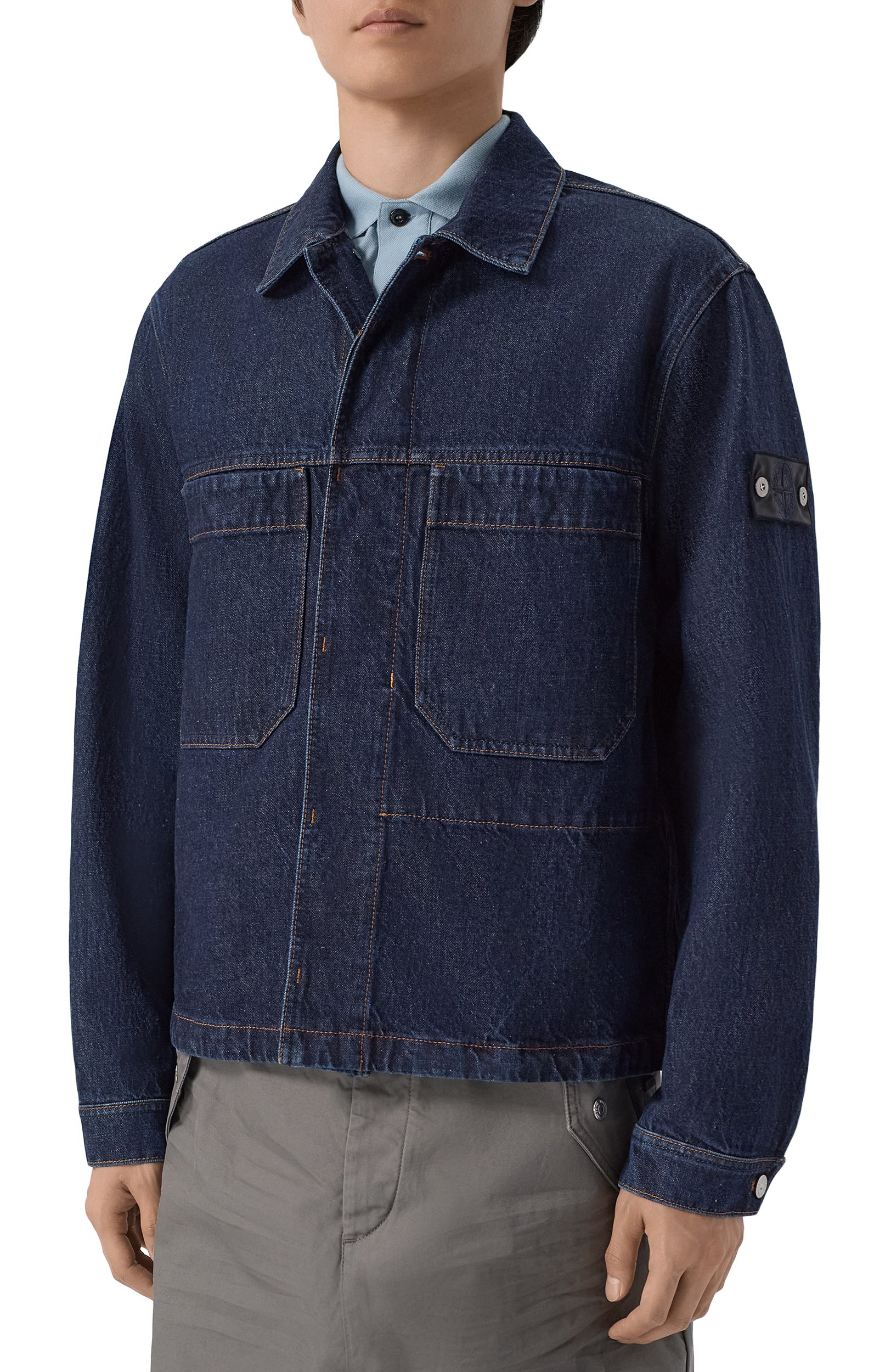 Джинсовая куртка STONE ISLAND синего цвета по цене 87500 руб., арт. KSS15Q100027/S00J7, фото 3 Джинсовая куртка STONE ISLAND, арт. KSS15Q100027/S00J7, фото 3
