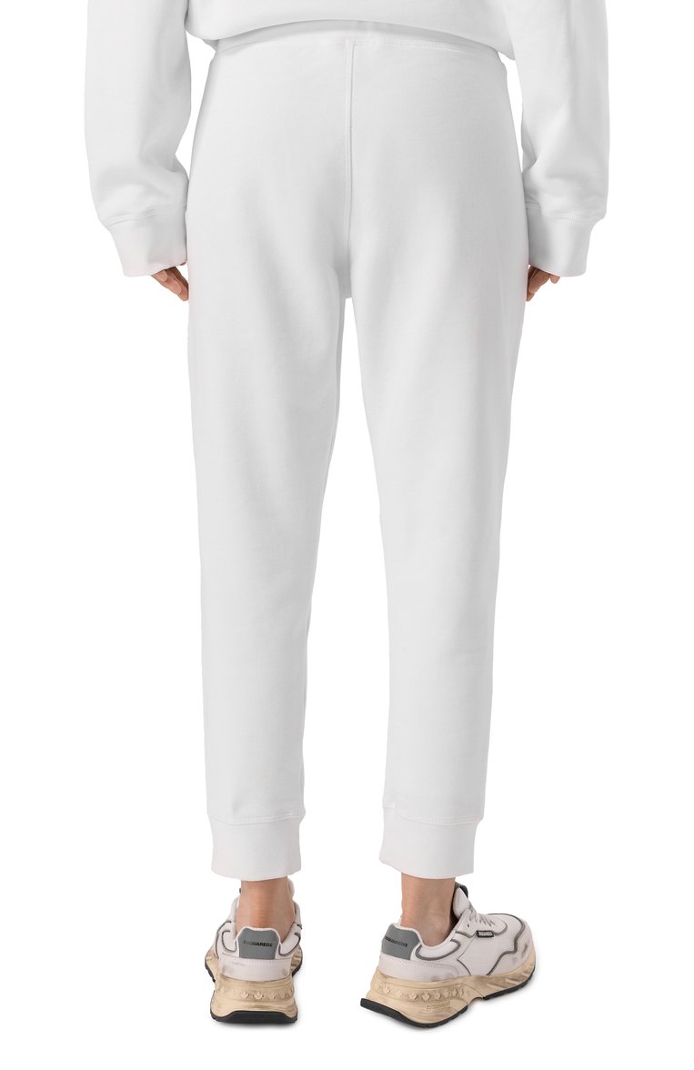 Женский хлопковый костюм DSQUARED2 белого цвета, арт. S75FZ0070/D25015 | Фото 6 (Длина (брюки, джинсы): Укороченные; Длина (для топов): Стандартные; Рукава: Длинные; Кросс-КТ: костюм; Стили: Спорт-шик; Случай: Повседневный; Материал внешний: Хлопок)