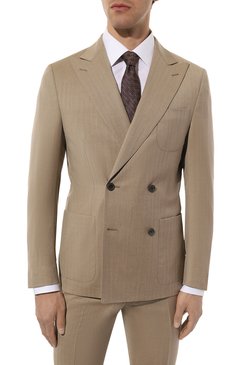 Мужской шерстяной костюм CORNELIANI бежевого цвета, арт. 93X009-9317400_SET | Фото 5 (Материал внешний: Шерсть; Рукава: Длинные; Костюмы М: Однобортный; Материал сплава: Проставлено; Драгоценные камни: Проставлено; Стили: Кэжуэл)