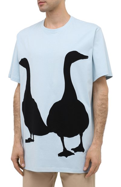 Хлопковая футболка LOEWE голубого цвета по цене 45150 руб., арт. H526341XB3, фото 3 Хлопковая футболка LOEWE, арт. H526341XB3, фото 3