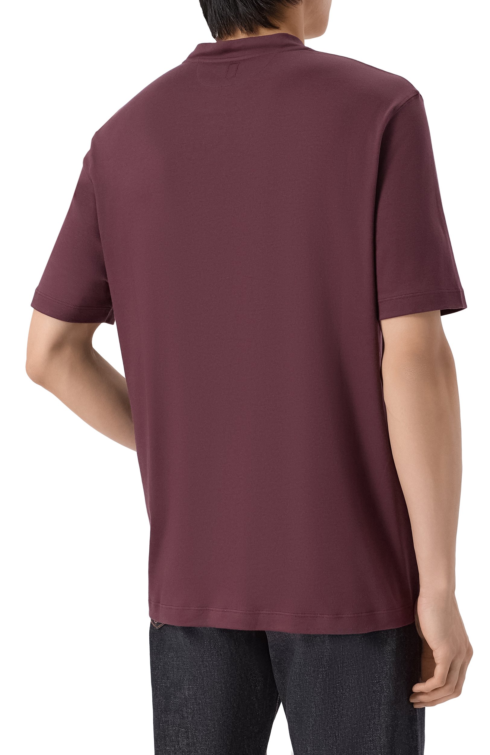 Хлопковая футболка CANALI фиолетового цвета по цене 55350 руб., арт. T0965/MJ02451, фото 4 Хлопковая футболка CANALI, арт. T0965/MJ02451, фото 4