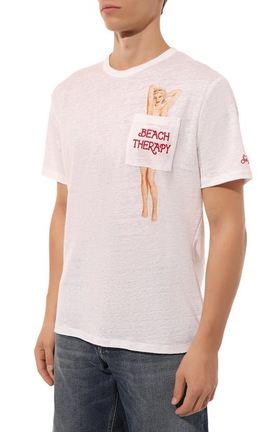 Льняная футболка MC2 SAINT BARTH белого цвета по цене 12650 руб., арт. STBM ECSTASEA/ECS0001/02925B, фото 3 Льняная футболка MC2 SAINT BARTH, арт. STBM ECSTASEA/ECS0001/02925B, фото 3