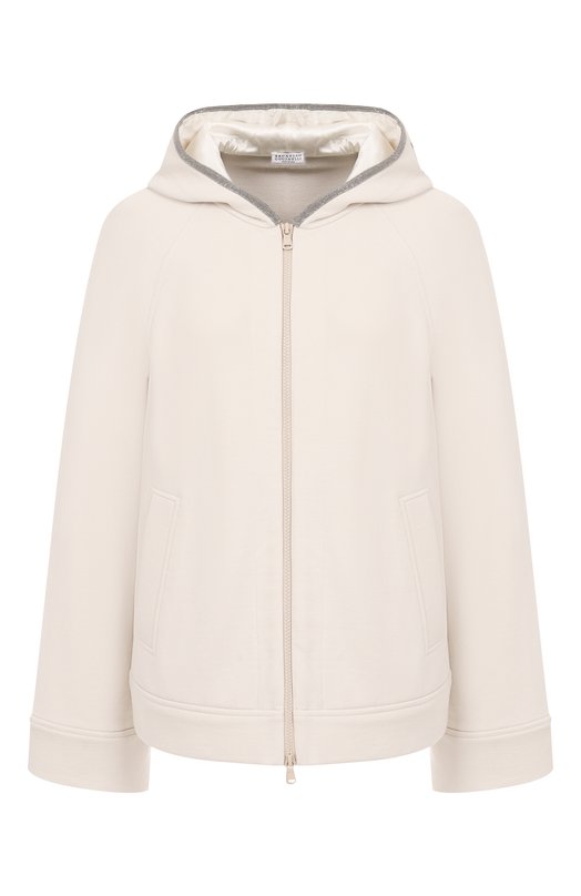Хлопковая толстовка Brunello Cucinelli MN05NS0406 Кремовый MN05NS0406