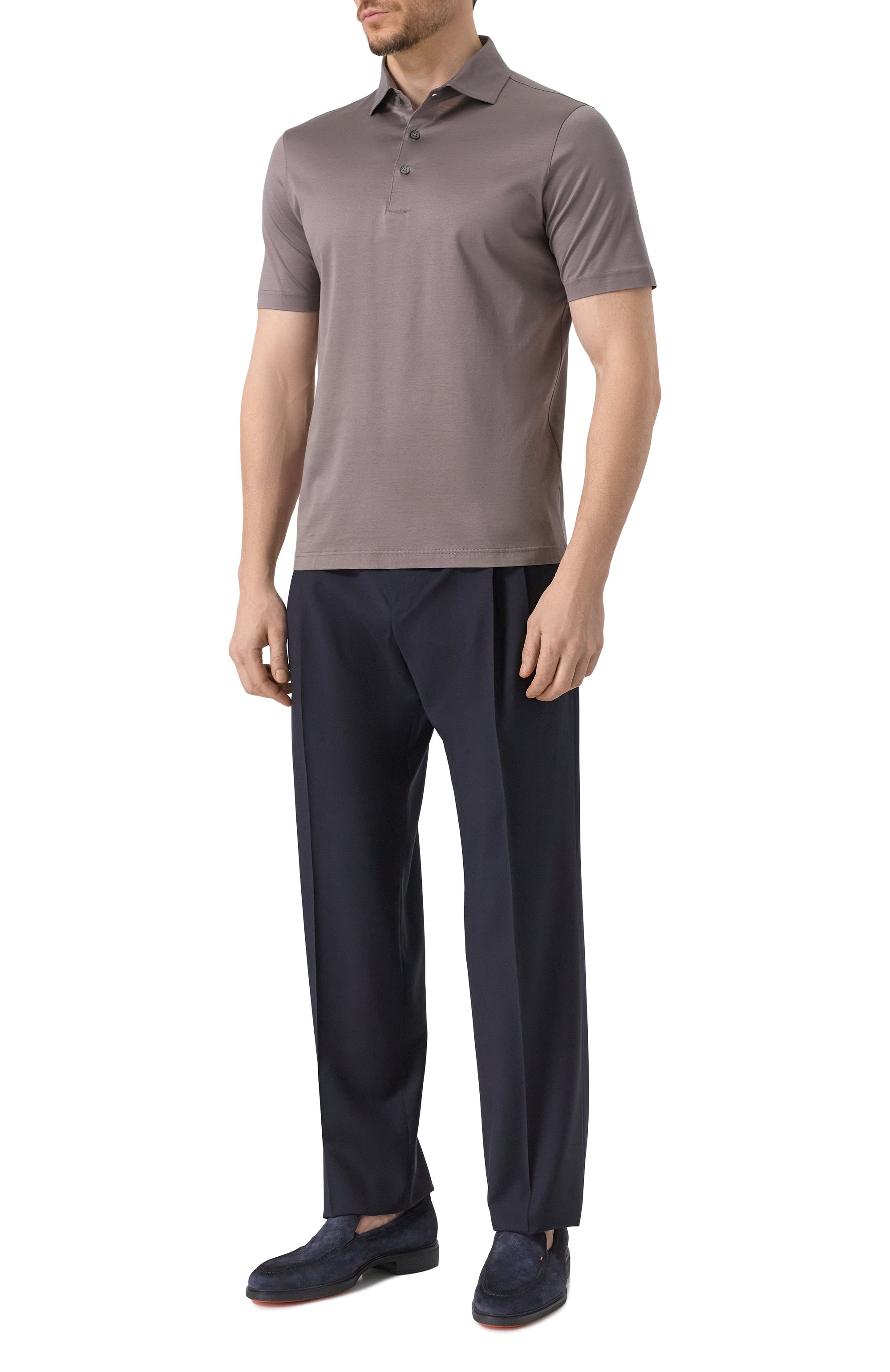 Хлопковое поло GRAN SASSO серого цвета по цене 19250 руб., арт. 60103/74002, фото 2 Хлопковое поло GRAN SASSO, арт. 60103/74002, фото 2