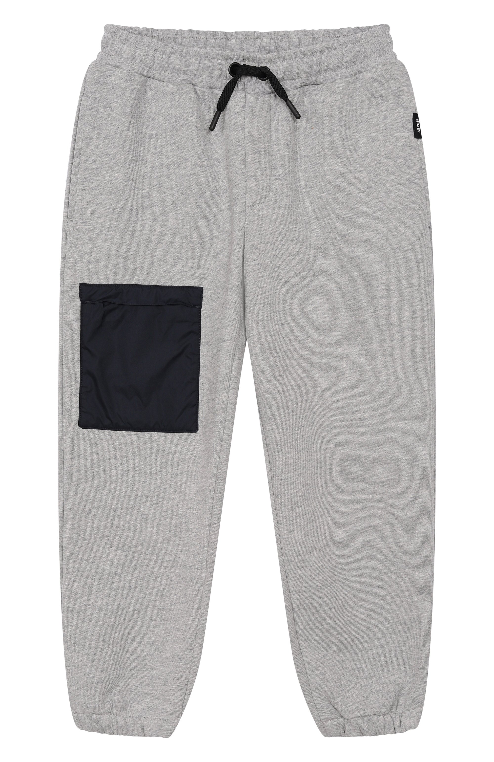 Хлопковые джоггеры ASPESI серого цвета по цене 16100 руб., арт. S25068PLM0123/14A-16A, фото 1 Хлопковые джоггеры ASPESI, арт. S25068PLM0123/14A-16A, фото 1