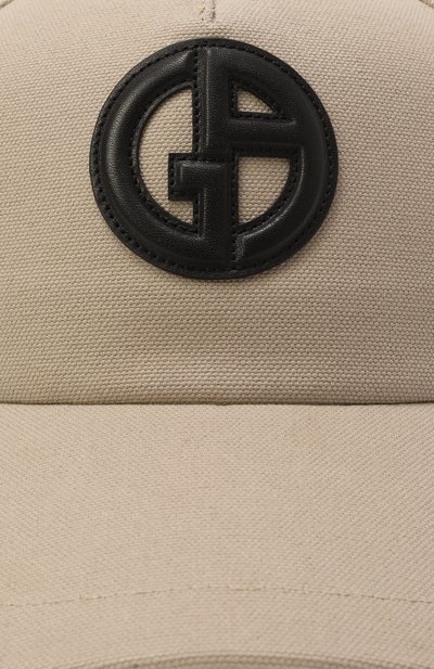 Хлопковая бейсболка GIORGIO ARMANI бежевого цвета по цене 59950 руб., арт. GM001048/AF15165, фото 3 Хлопковая бейсболка GIORGIO ARMANI, арт. GM001048/AF15165, фото 3