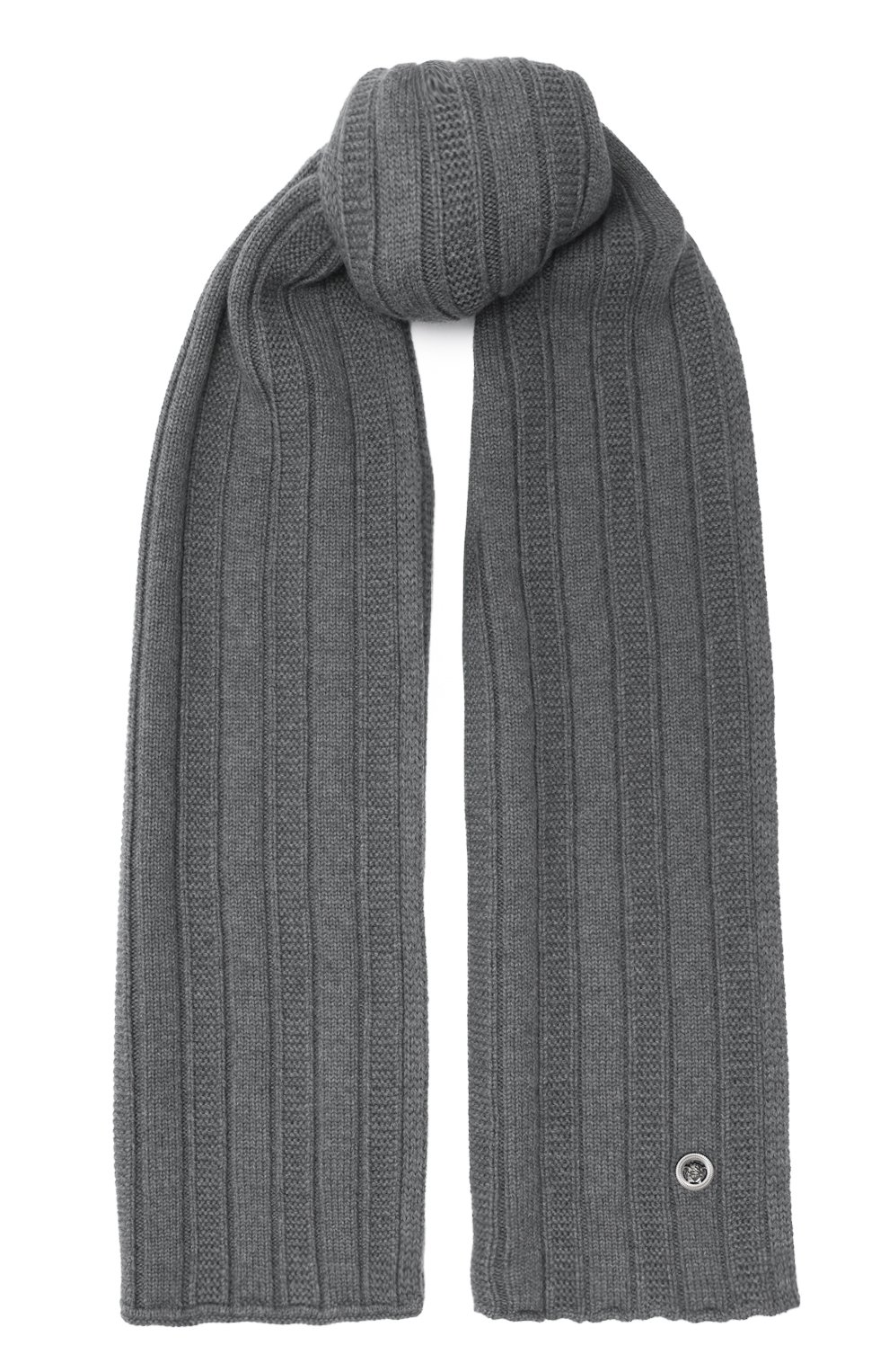 Шерстяной шарф VERSACE серого цвета по цене 57650 руб., арт. 1014176/1A09351, фото 1 Шерстяной шарф VERSACE, арт. 1014176/1A09351, фото 1