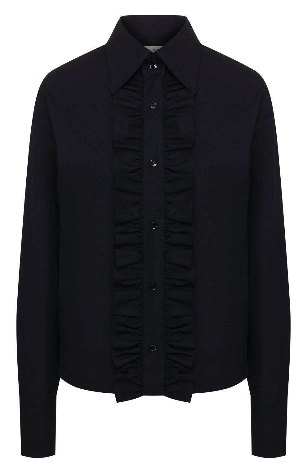 Хлопковая рубашка SAINT LAURENT темно-синего цвета по цене 83950 руб., арт. 614790/Y217W, фото 1 Хлопковая рубашка SAINT LAURENT, арт. 614790/Y217W, фото 1