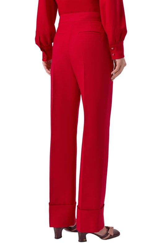 Брюки из шерсти и шелка Valentino 8B3RB6Z7/1CF Красный  8B3RB6Z7/1CF Фото 4