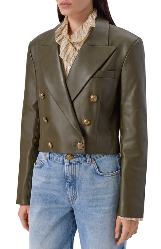 Кожаная куртка Zimmermann 5618JF251 Хаки  5618JF251 Фото 3