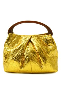 Женская сумка DRIES VAN NOTEN золотого цвета, арт. 251-011524-207 | Фото 1 (Размер: small; Ремень/цепочка: На ремешке; Материал: Натуральная кожа; Женское Кросс-КТ: Вечерняя сумка)
