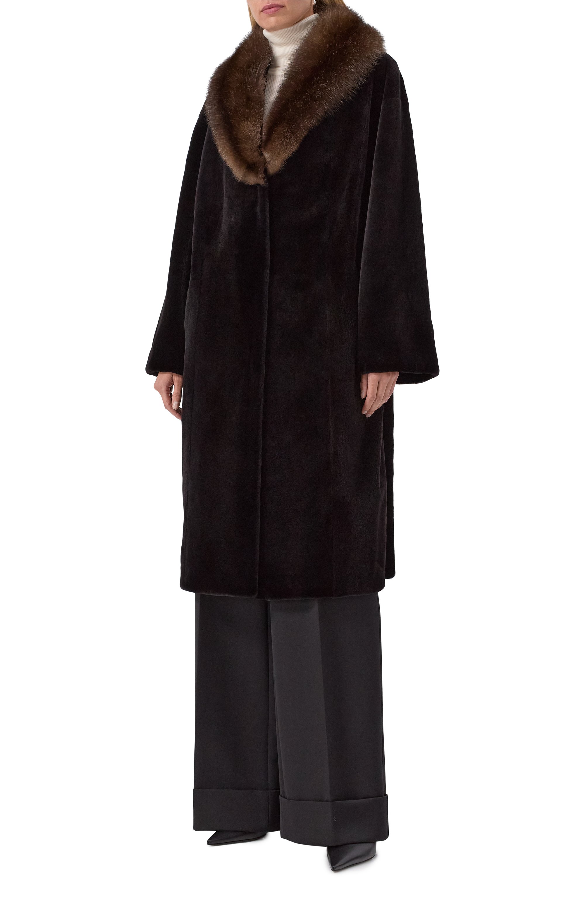 Шуба из норки с воротником из соболя VICTORIA KUSENKOVA, арт. 701513502447, фото 3