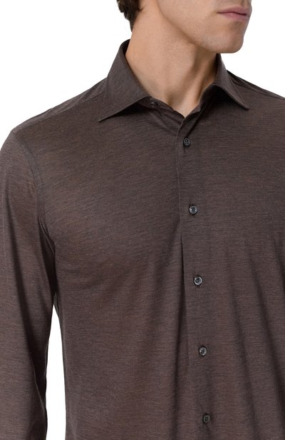 Кашемировая рубашка MVST темно-коричневого цвета по цене 135500 руб., арт. MAN SHIRT L/S/15804, фото 5 Кашемировая рубашка MVST, арт. MAN SHIRT L/S/15804, фото 5