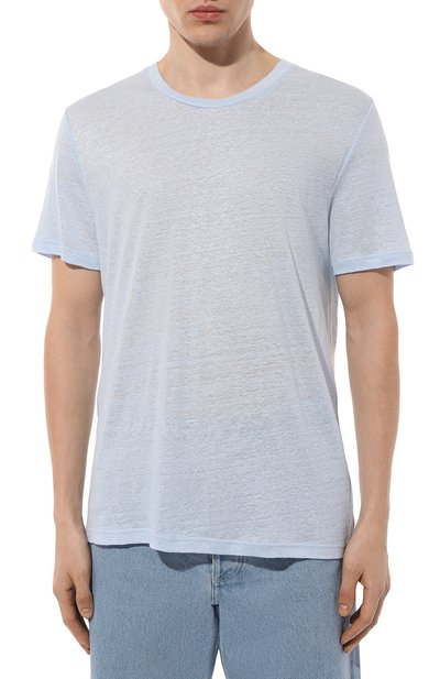 Льняная футболка ZIMMERLI светло-голубого цвета по цене 14950 руб., арт. 4310-S1369, фото 3 Льняная футболка ZIMMERLI, арт. 4310-S1369, фото 3