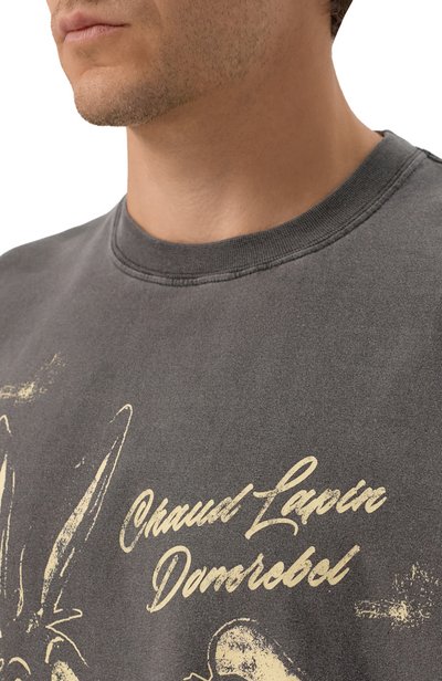 Хлопковая футболка DOMREBEL темно-серого цвета по цене 22100 руб., арт. M CHAUD/T-SHIRT, фото 5 Хлопковая футболка DOMREBEL, арт. M CHAUD/T-SHIRT, фото 5