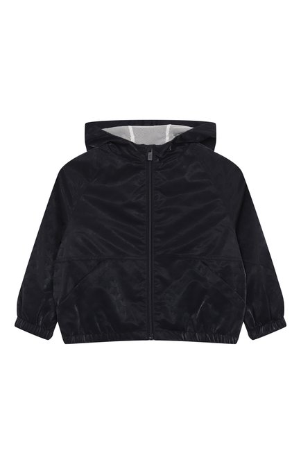 Детского ветровка EMPORIO ARMANI темно-синего цвета, арт. EB000198/AF13370 | Фото 1 (Драгоценные камни: Проставлено; Материал подклада: Синтетический материал; Материал внешний: Синтетический материал; Материал сплава: Проставлено; Рукава: Длинные)