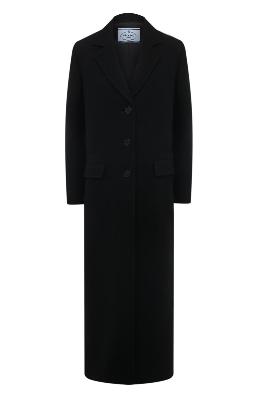 Шерстяное пальто PRADA черного цвета по цене 310000 руб., арт. P641LG-W3Q-F0002-212, фото 1 Шерстяное пальто PRADA, арт. P641LG-W3Q-F0002-212, фото 1