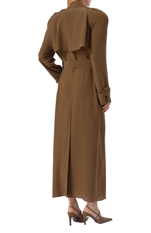 Шелковый тренч Petar Petrov S26TM3 Хаки  S26TM3 Фото 3