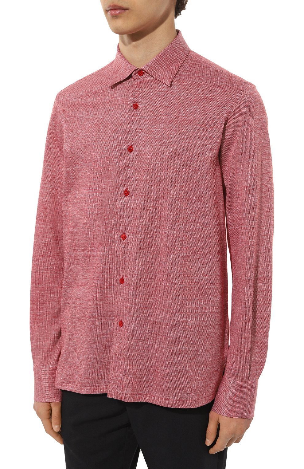 Рубашка из хлопка и льна STEFANO RICCI красного цвета по цене 99500 руб., арт. CJ006847/TE2301, фото 3 Рубашка из хлопка и льна STEFANO RICCI, арт. CJ006847/TE2301, фото 3
