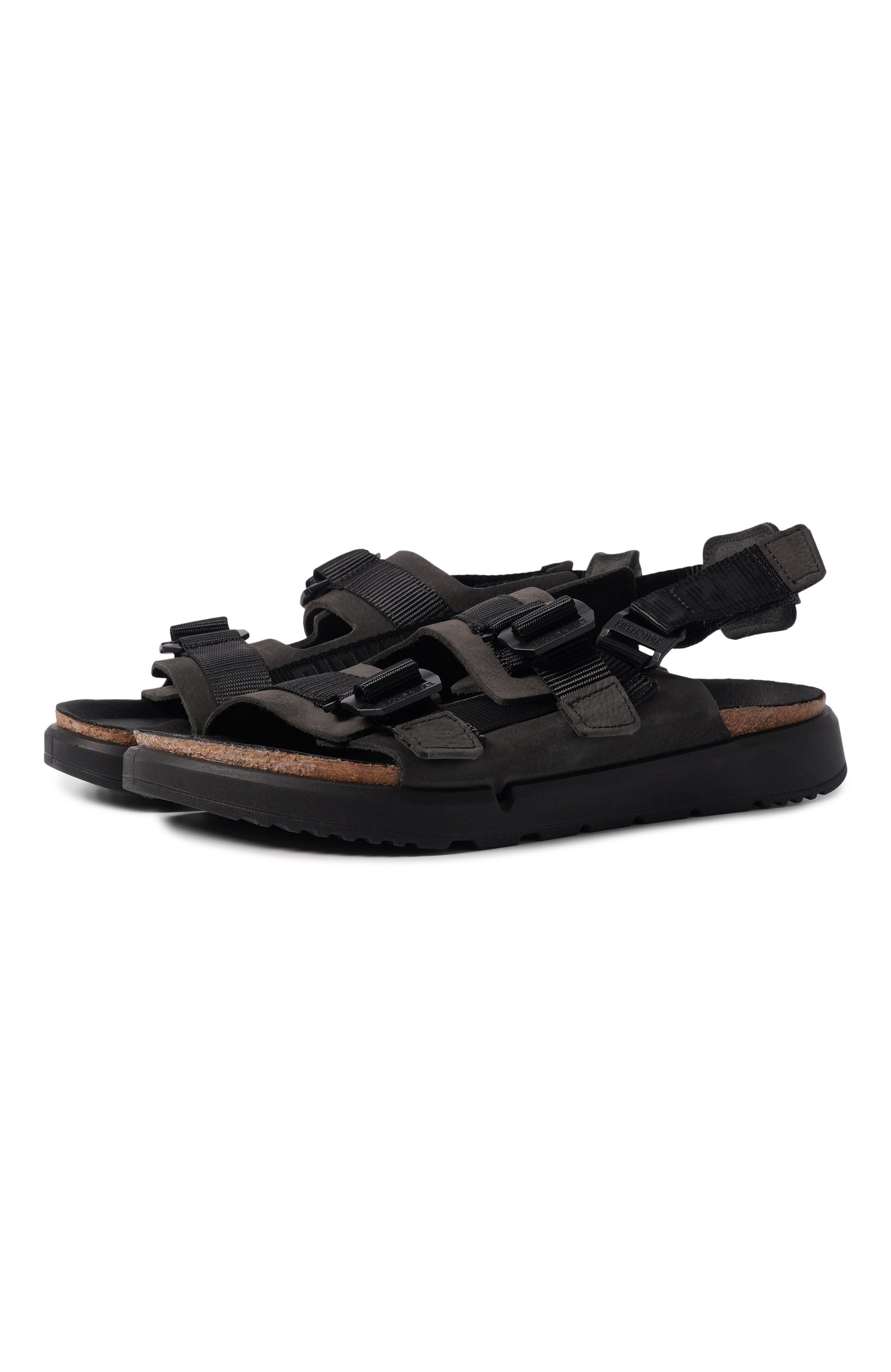 Сандалии shinjuku из нубука BIRKENSTOCK черного цвета по цене 29650 руб., арт. 1024599, фото 1 Сандалии shinjuku из нубука BIRKENSTOCK, арт. 1024599, фото 1