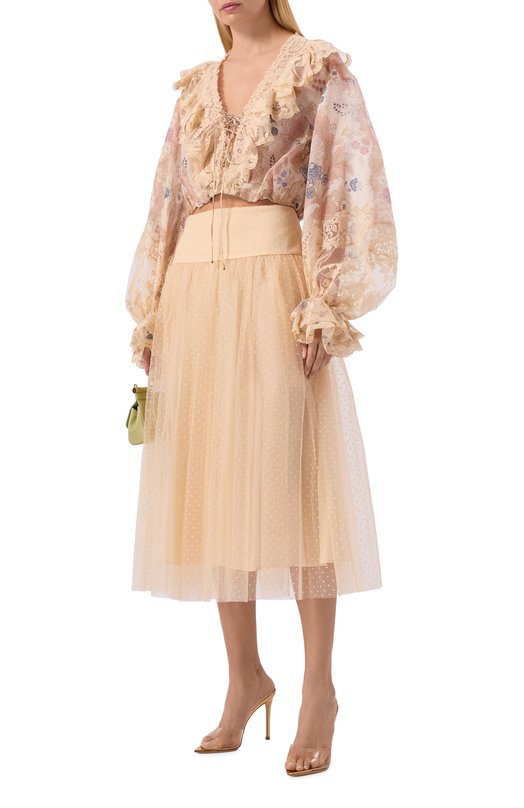 Блузка изо льна и шелка Zimmermann 7117TC261 Кремовый  7117TC261 Фото 2