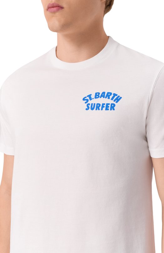 Хлопковая футболка MC2 Saint Barth STBM TSHIRT MAN/02502H Белый  STBM TSHIRT MAN/02502H Фото 5