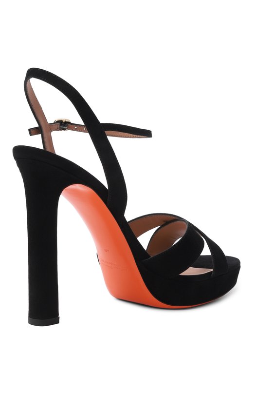 Замшевые босоножки Santoni WHVG72287HX2NMGD Чёрный  WHVG72287HX2NMGD Фото 5