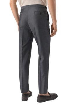 Мужские брюки из шерсти и хлопка CORNELIANI темно-серого цвета, арт. 254L21-2514201 | Фото 4 (Материал внешний: Шерсть, Хлопок; Драгоценные камни: Проставлено; Длина (брюки, джинсы): Стандартные; Материал сплава: Проставлено; Силуэт М (брюки): Чиносы; Случай: Повседневный; Стили: Кэжуэл)