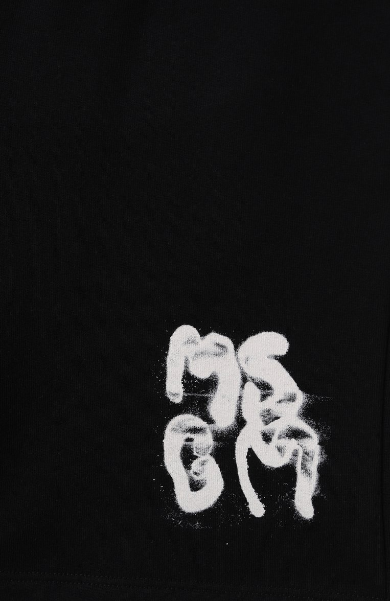 Детские хлопковые шорты MSGM KIDS черного цвета, арт. S5MSJBBE024 | Фото 3 (Материал сплава: Проставлено; Нос: Не проставлено; Случай: Повседневный; Мальчики Кросс-КТ: Шорты-спорт; Материал внешний: Хлопок; Ростовка одежда: 16 лет | 164 см, 6 лет | 116 см, 8 лет | 128 см, 12 лет | 152 см, 10 - 11 лет | 140 - 146см)