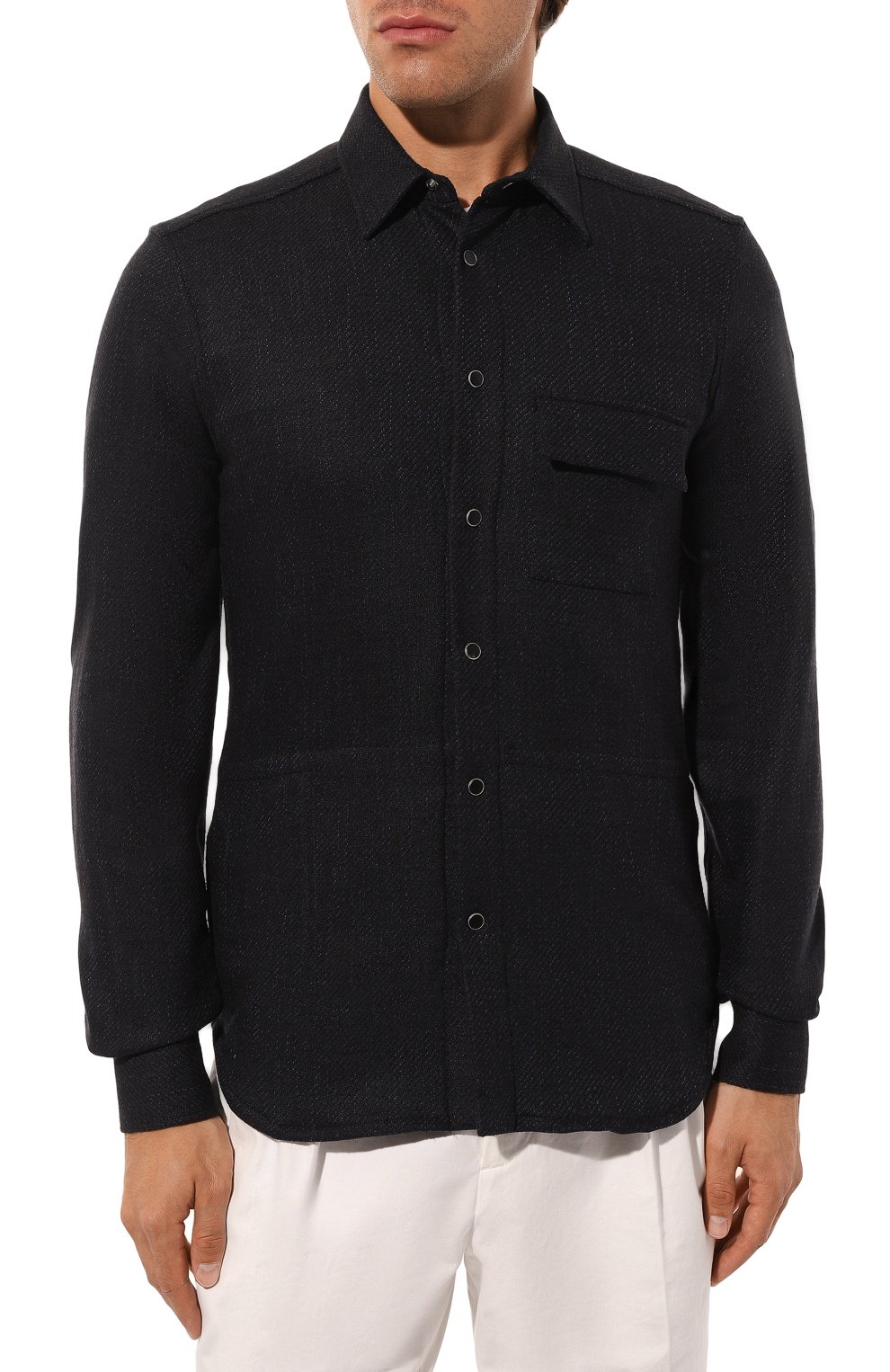 Рубашка из шерсти и шелка KITON, арт. UMCBUBAK0170E06, фото 3