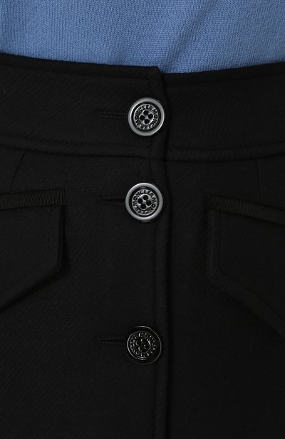 Однотонная шерстяная юбка-миди с широким поясом MONCLER, арт. C2-093-25603-80-57522, фото 5