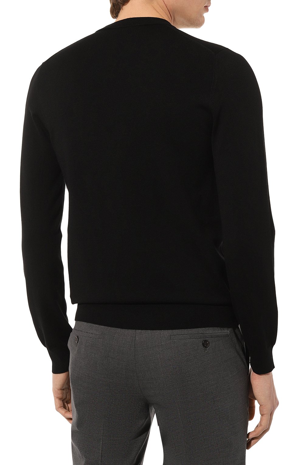Джемпер из вискозы TRUSSARDI черного цвета по цене 12000 руб., арт. 52M00672-0F000542, фото 4 Джемпер из вискозы TRUSSARDI, арт. 52M00672-0F000542, фото 4