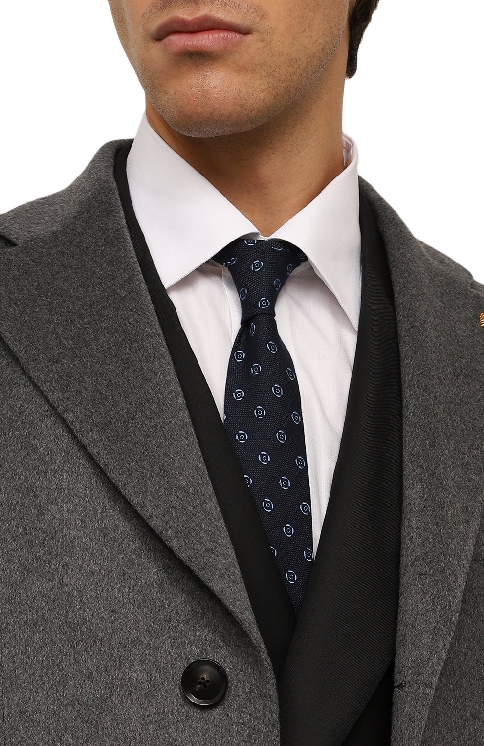 Галстук из хлопка и шелка LUIGI BORRELLI, арт. CR515085, фото 2