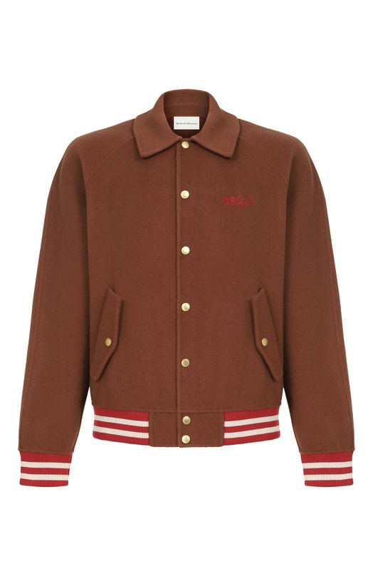 Шерстяной бомбер Drole De Monsieur J-JT262-W0031-CH0 Коричневый J-JT262-W0031-CH0