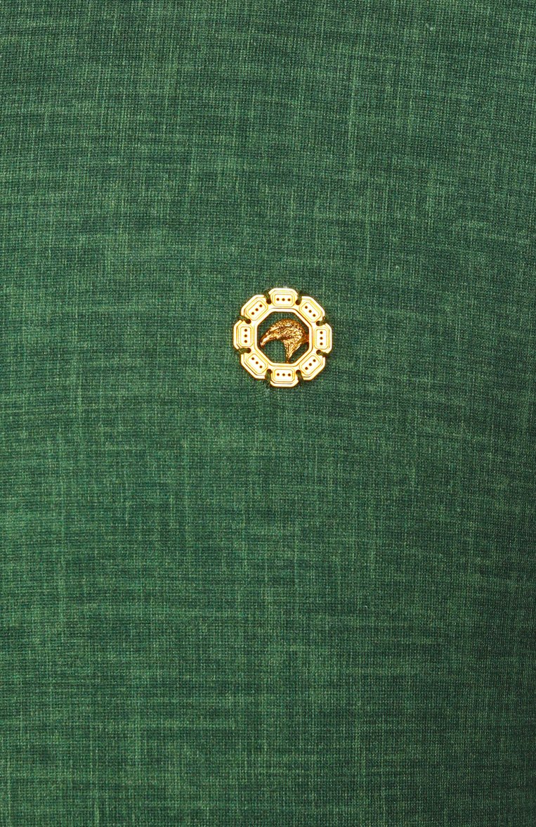 Мужская футболка из шелка и хлопка STEFANO RICCI зеленого цвета, арт. MNH5104350/JC2900 | Фото 6 (Материал внешний: Хлопок, Шелк; Рукава: Короткие; Длина (для топов): Стандартные; Принт: Без принта; Мужское Кросс-КТ: Футболка-одежда; Стили: Кэжуэл; Автоматизация ТО: Проставлено; Автоматизация состава: Проставлено; Детали: Декор)