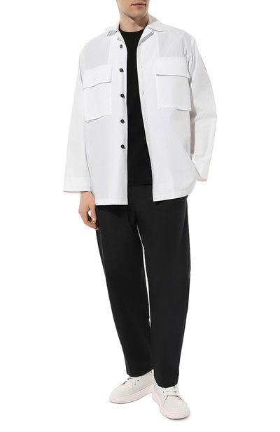 Хлопковые брюки JIL SANDER темно-синего цвета по цене 76400 руб., арт. J47KA0016/J45039, фото 2 Хлопковые брюки JIL SANDER, арт. J47KA0016/J45039, фото 2