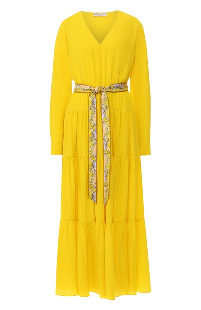 Женское шелковое платье с поясом EMILIO PUCCI, арт. 9ERH70/9E665