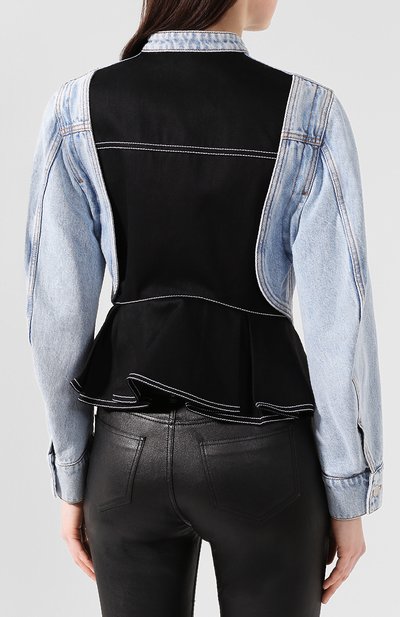 Джинсовая куртка ALEXANDER MCQUEEN синего цвета по цене 179500 руб., арт. 605350/QMAAP, фото 4 Джинсовая куртка ALEXANDER MCQUEEN, арт. 605350/QMAAP, фото 4