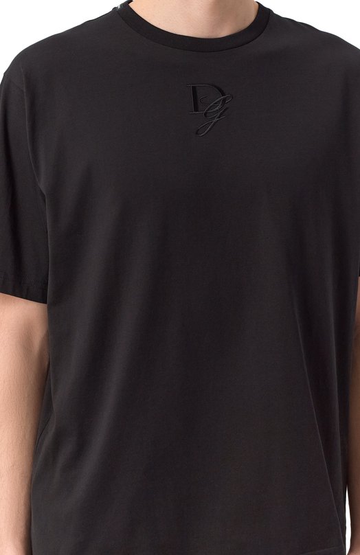 Хлопковая футболка Dolce & Gabbana G8PN9Z/G704E Чёрный  G8PN9Z/G704E Фото 5