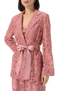 Женская блузка DOLCE & GABBANA розового цвета, арт. F5R56T/HLM7L | Фото 3 (Материал внешний: Хлопок, Вискоза; Длина (для топов): Удлиненные; Рукава: Длинные; Кросс-КТ: костюм; Стили: Романтичный; Женское Кросс-КТ: Блуза-одежда; Принт: Без принта; Автоматизация ТО: Проставлено; Размерность: Идёт в размер; Автоматизация состава: Проставлено)