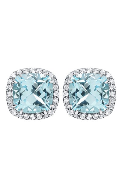 Серьги-пусеты с голубым топазом SECRETS JEWELRY, арт. СПГТКС0605, фото 1