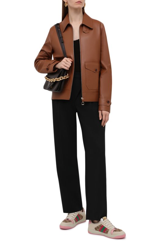 Комбинированные кеды Screener Gucci 677423/9SFR0 Бежевый  677423/9SFR0 Фото 2