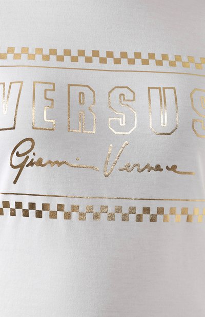 Хлопковая футболка VERSUS VERSACE белого цвета по цене 21450 руб., арт. BD90682/BJ10388, фото 5 Хлопковая футболка VERSUS VERSACE, арт. BD90682/BJ10388, фото 5