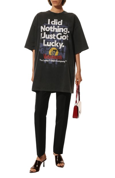 Хлопковая футболка VETEMENTS темно-серого цвета по цене 52250 руб., арт. UA53TR595B 1602/W, фото 2 Хлопковая футболка VETEMENTS, арт. UA53TR595B 1602/W, фото 2