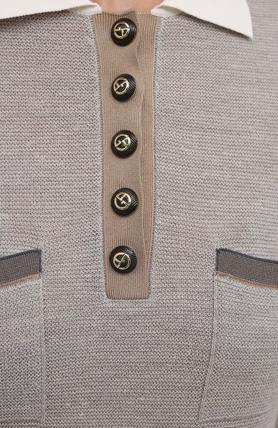 Поло из шерсти и льна GIORGIO ARMANI, арт. 6KAF01/AM57Z, фото 5