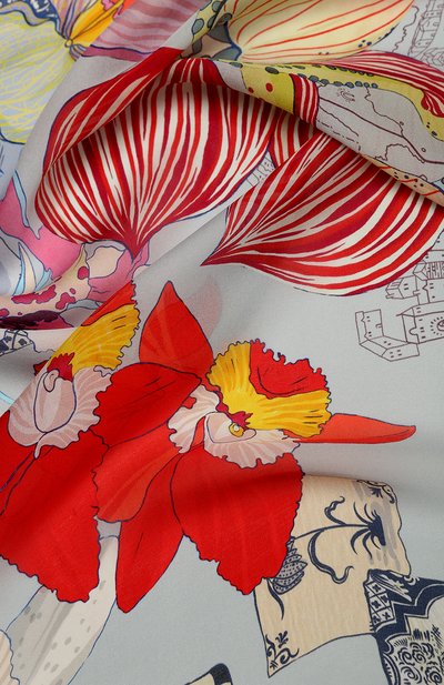 Шелковый платок orchid’s trip to moscow RADICAL CHIC синего цвета по цене 25480 руб., арт. 250977.23.03, фото 4 Шелковый платок orchid’s trip to moscow RADICAL CHIC, арт. 250977.23.03, фото 4