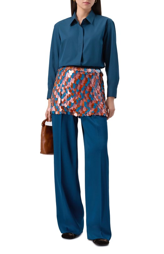 Хлопковая рубашка Dries Van Noten 252-010701-2240 Синий  252-010701-2240 Фото 2