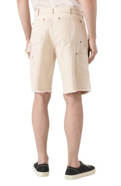 Мужские хлопковые шорты MAISON MARGIELA кремвого цвета, арт. S50MU0082/M35261 | Фото 4 (Материал сплава: Проставлено; Драгоценные камни: Проставлено; Длина Шорты М: До колена; Случай: Повседневный; Принт: Без принта; Материал внешний: Деним, Хлопок; Стили: Кэжуэл)
